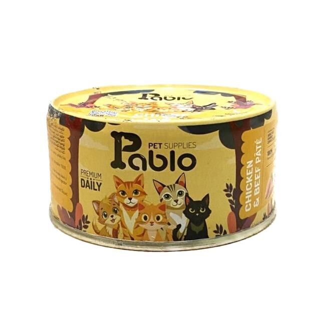 کنسرو غذای گربه پابلو طعم پته مرغ و گوشت Pablo with Chicken and beef وزن 2۰۰ گرم