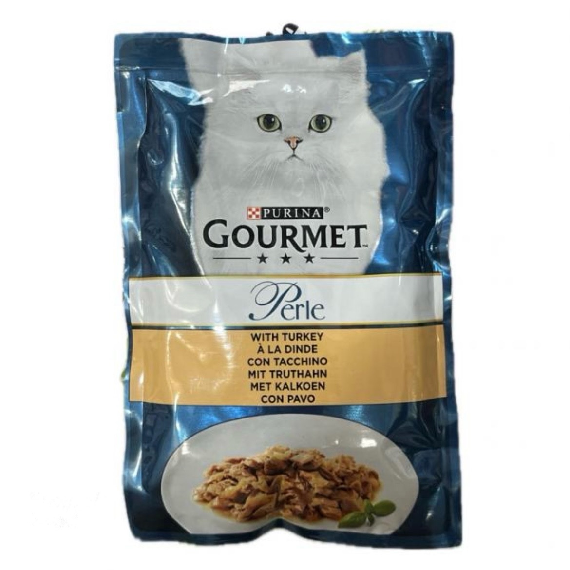 پوچ گربه گورمت طعم بوقلمون وزن ۸۵ گرم