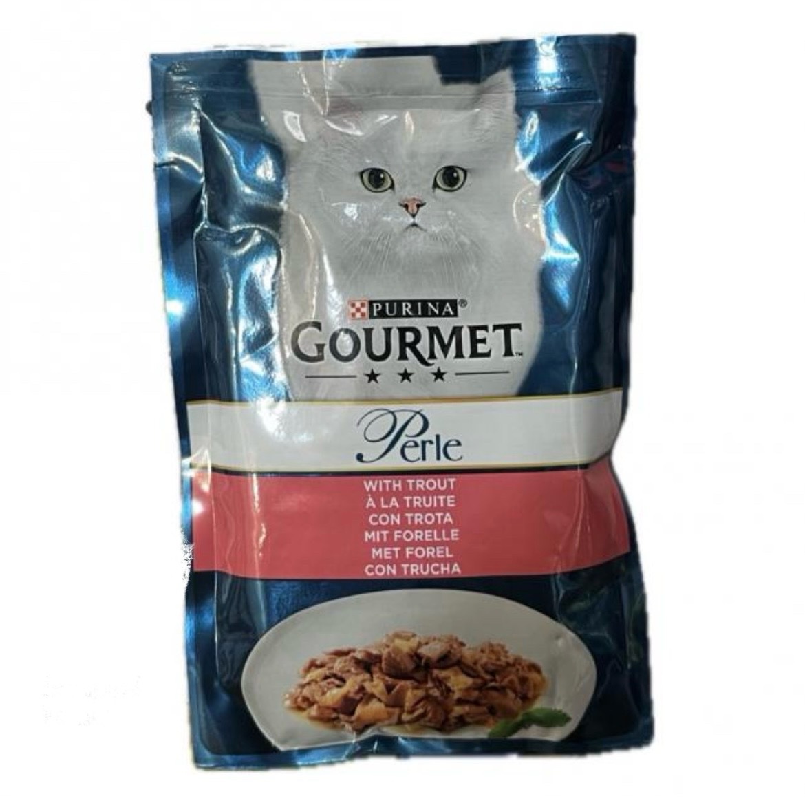 پوچ گربه گورمت طعم ماهی قزل وزن ۸۵ گرم